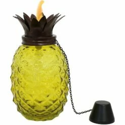 Sunnydaze Decor Sunnydaze Outdoor Adjustable Height 3-in-1 Glass Tropical Pineapple Torches with Connected Snuffs and Metal Poles - Yellow - 2pk -Outdoor Lighting Sales Shop unnamed file 852