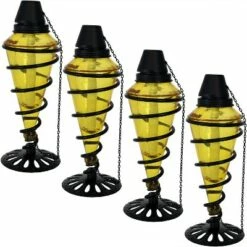 Sunnydaze Decor Sunnydaze Outdoor Tabletop Glass and Metal Swirl Patio Table and Lawn Citronella Torch Set - Yellow - 8pk -Outdoor Lighting Sales Shop unnamed file 856
