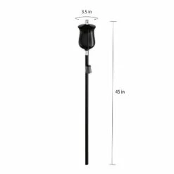Nature Spring 45" Adjustable Black Metal Flame Torch Lamp