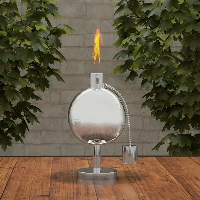 Nature Spring 10" Tabletop Torch Lamp With Stainless Steel Citronella Canister and Fiberglass Wick 4 Nature Spring 10" Tabletop Torch Lamp With Stainless Steel Citronella Canister and Fiberglass Wick - Image 2