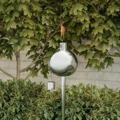 Outdoor Torch Lamp- 45" Patio/Backyard Stainless Steel Fuel Canister Flame Light for Citronella with Fiberglass Wick by Nature Spring -Outdoor Lighting Sales Shop unnamed file 884