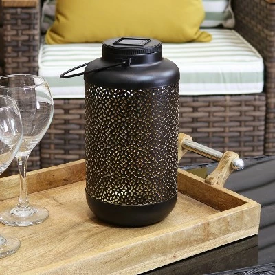 Sunnydaze Decor Sunnydaze Outdoor Almagra Decorative Jar Solar LED Lantern with Warm White String Lights - 10" - Bronze 4 Sunnydaze Decor Sunnydaze Outdoor Almagra Decorative Jar Solar LED Lantern with Warm White String Lights - 10" - Bronze - Image 2