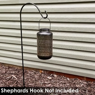 Sunnydaze Decor Sunnydaze Outdoor Almagra Decorative Jar Solar LED Lantern with Warm White String Lights - 10" - Bronze 7 Sunnydaze Decor Sunnydaze Outdoor Almagra Decorative Jar Solar LED Lantern with Warm White String Lights - 10" - Bronze - Image 5