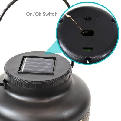 Sunnydaze Decor Sunnydaze Outdoor Almagra Decorative Jar Solar LED Lantern with Warm White String Lights - 10" - Bronze 8 Sunnydaze Decor Sunnydaze Outdoor Almagra Decorative Jar Solar LED Lantern with Warm White String Lights - 10" - Bronze - Image 6