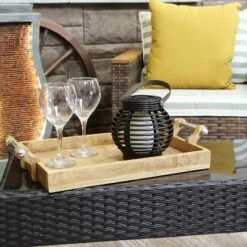 Sunnydaze Decor Sunnydaze Outdoor Patio Garden Lerena LED Hanging Tabletop Solar Powered Lantern with Candle - 6" - Black -Outdoor Lighting Sales Shop unnamed file 904