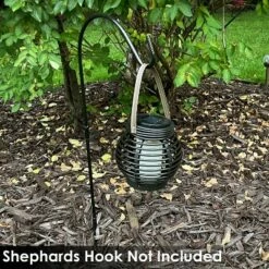 Sunnydaze Decor Sunnydaze Outdoor Patio Garden Lerena LED Hanging Tabletop Solar Powered Lantern with Candle - 6" - Black -Outdoor Lighting Sales Shop unnamed file 905