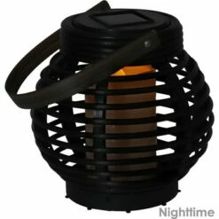 Sunnydaze Decor Sunnydaze Outdoor Patio Garden Lerena LED Hanging Tabletop Solar Powered Lantern with Candle - 6" - Black -Outdoor Lighting Sales Shop unnamed file 907