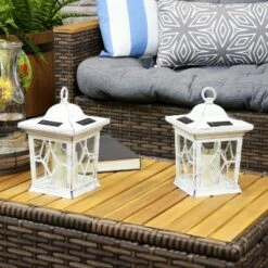 Sunnydaze Decor Sunnydaze Outdoor Lucien Hanging Tabletop Solar LED Rustic Farmhouse Decorative Candle Lantern - 9" - White - 4pk 16 Sunnydaze Decor Sunnydaze Outdoor Lucien Hanging Tabletop Solar LED Rustic Farmhouse Decorative Candle Lantern - 9" - White - 4pk -Outdoor Lighting Sales Shop unnamed file 925