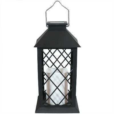 Sunnydaze Decor Sunnydaze Outdoor Concord Hanging Tabletop Solar LED Rustic Farmhouse Decorative Candle Lantern - 11" - Black 7 Sunnydaze Decor Sunnydaze Outdoor Concord Hanging Tabletop Solar LED Rustic Farmhouse Decorative Candle Lantern - 11" - Black - Image 5